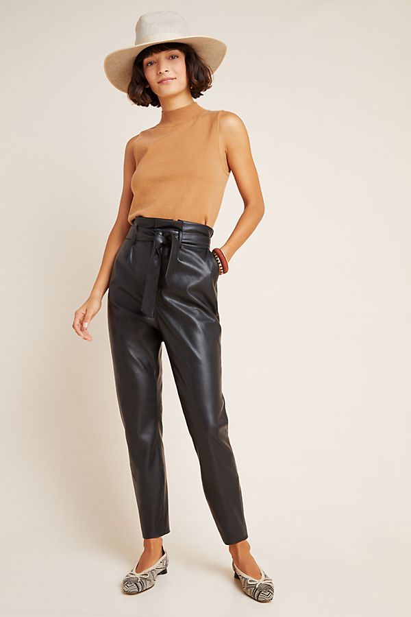 Slide View: 1: Annika Faux Leather Trousers