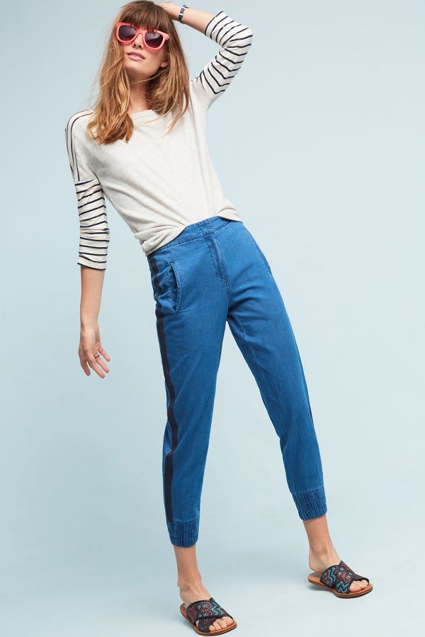 Chambray Joggers | Anthropologie