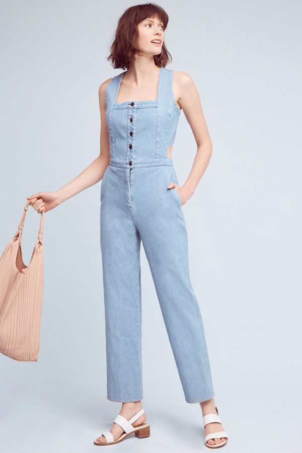 Cornflower Denim Jumpsuit | Anthropologie