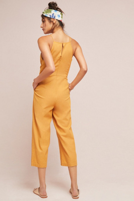 anthropologie linen jumpsuit