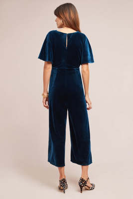 anthropologie luna velvet jumpsuit