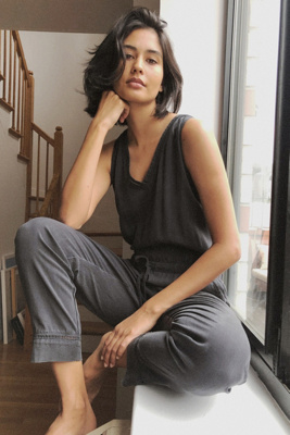 anthropologie cloth and stone jumpsuit