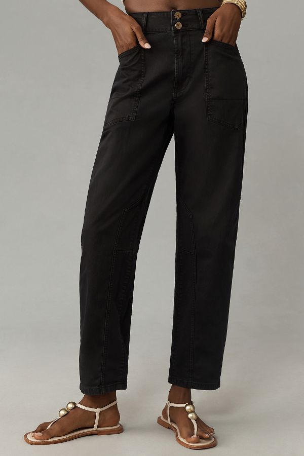 Slide View: 2: The Wanderer Mid-Rise Relaxed-Leg Pants by Pilcro