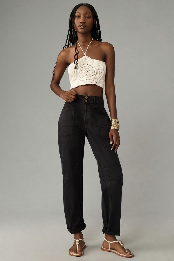 Slide View: 1: The Wanderer Mid-Rise Relaxed-Leg Pants by Pilcro