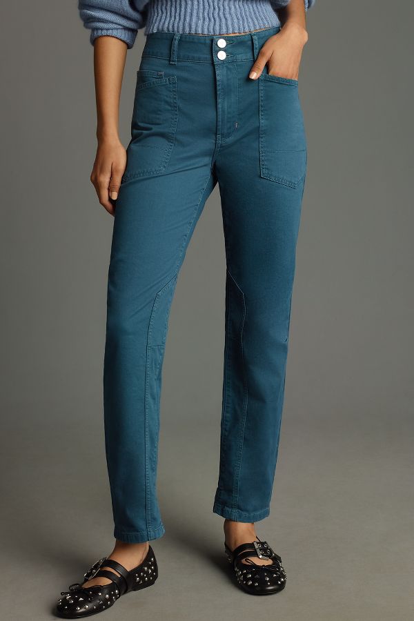 Slide View: 2: The Wanderer Mid-Rise Relaxed-Leg Pants by Pilcro