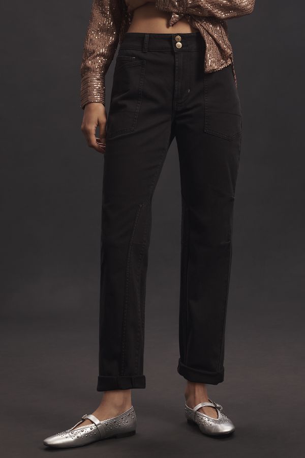 Slide View: 2: The Wanderer Mid-Rise Relaxed-Leg Pants by Pilcro