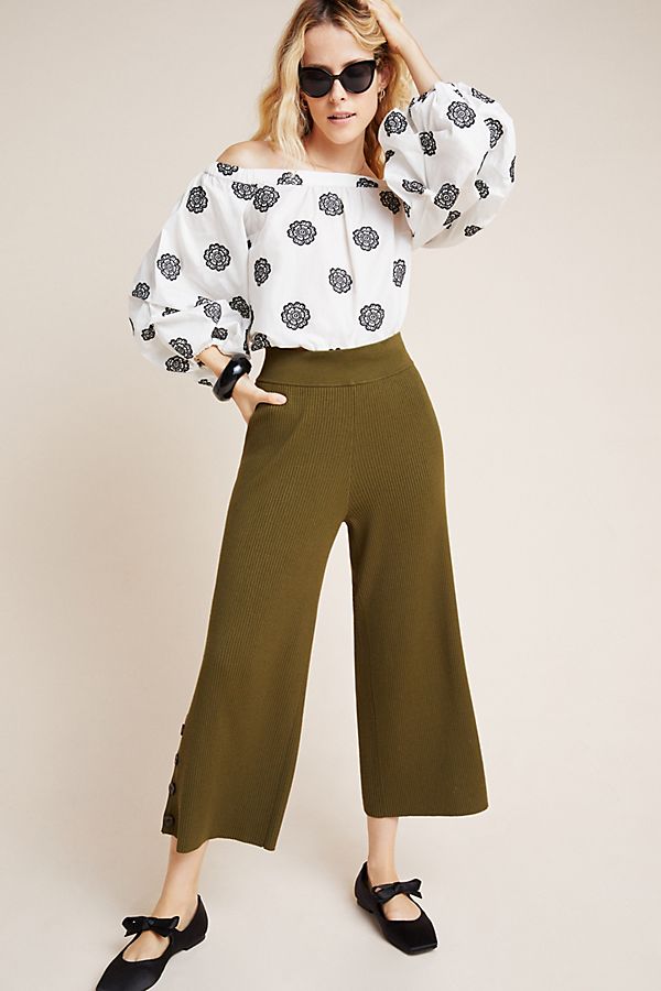 Slide View: 1: Jamey Knit Wide-Leg Pants
