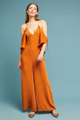 anthropologie orange jumpsuit
