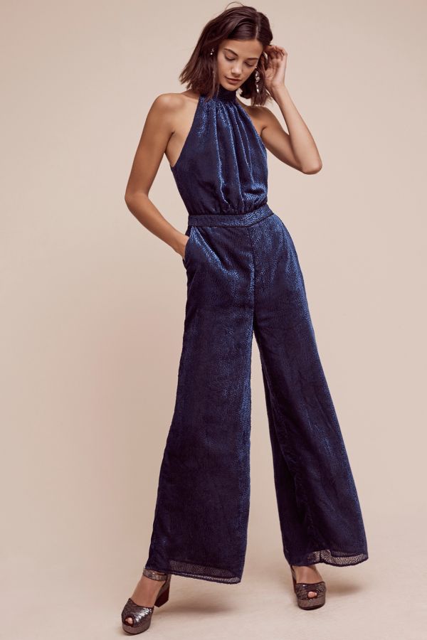 Du Paradis Cross-Neck Satin Jumpsuit