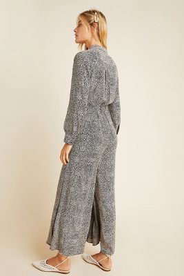 anthropologie silver jumpsuit