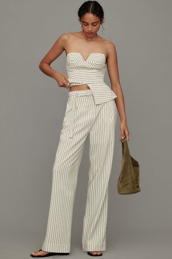 Slide View: 1: English Factory High-Waisted Belted Pants