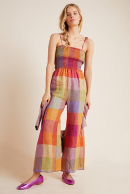 anthropologie linen jumpsuit