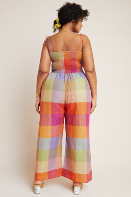 anthropologie linen jumpsuit