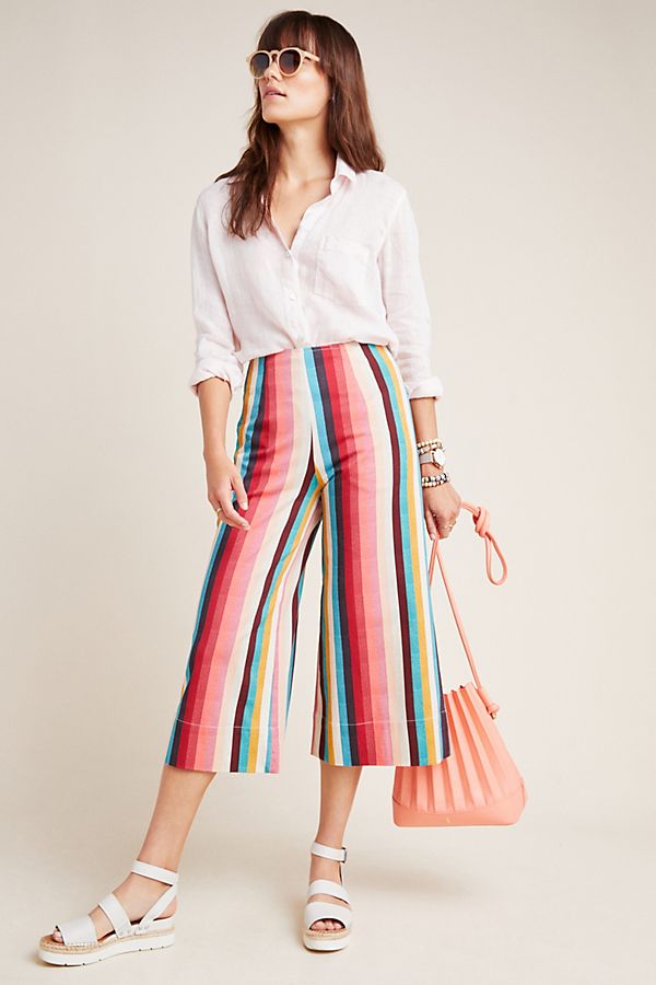 Slide View: 1: Mayfair Cropped Wide-Leg Trousers
