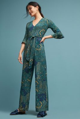 anthropologie floral jumpsuit