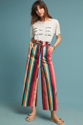 paperbag striped trousers