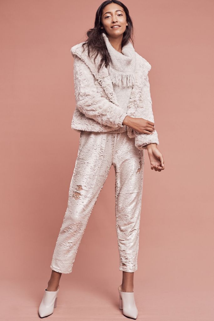 anthropologie sequin joggers