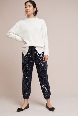 navy sequin joggers