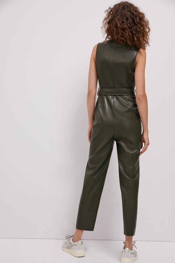 Adrian Faux Leather Jumpsuit Anthropologie UK