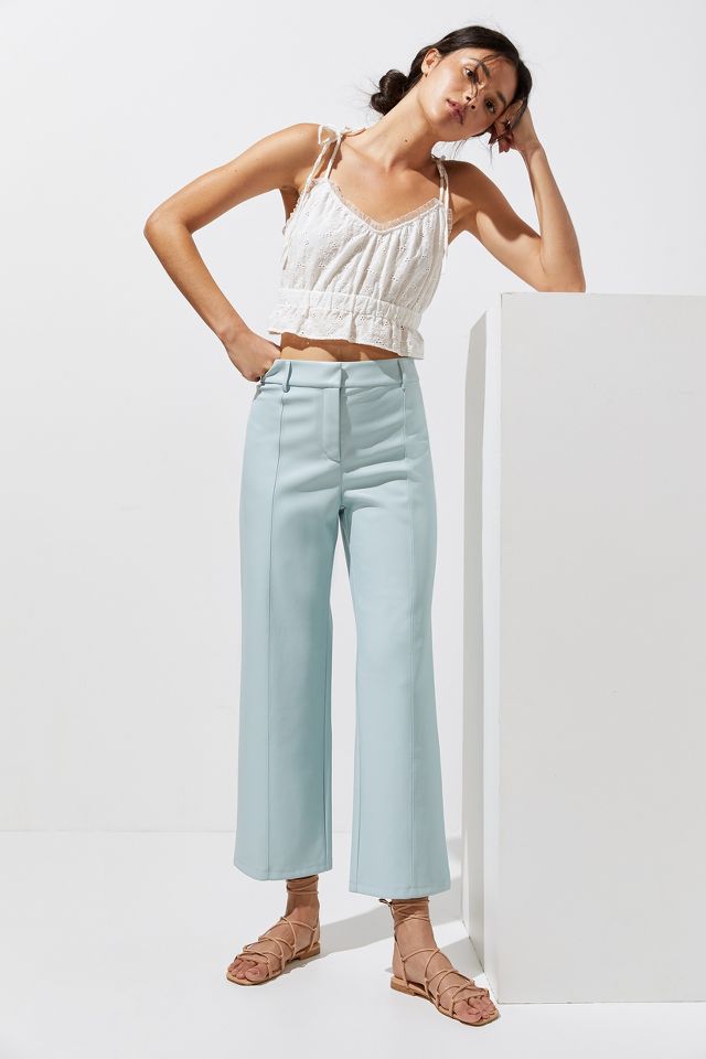 Faux Leather Cropped Wide-Leg Pants | Anthropologie