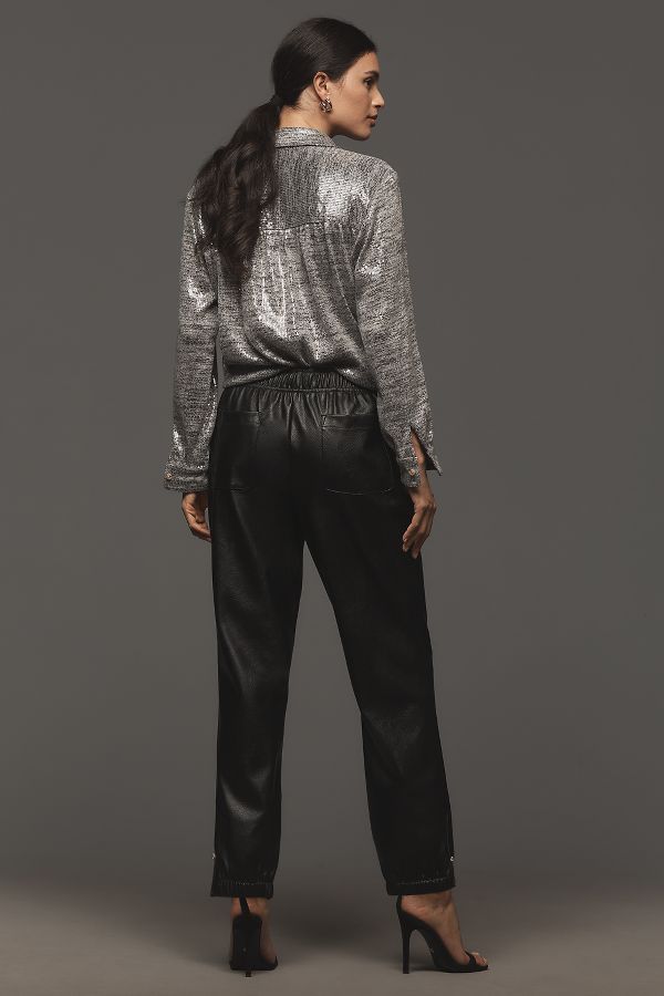 Slide View: 4: Avec Les Filles Faux-Leather Jogger Pants