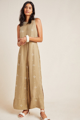 anthropologie yellow jumpsuit