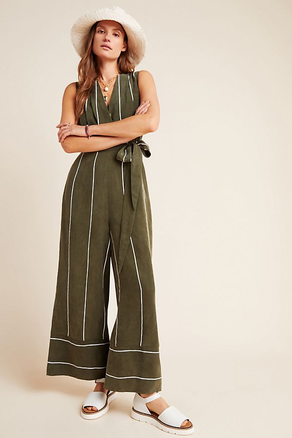 Slide View: 1: Pia Striped Jumpsuit