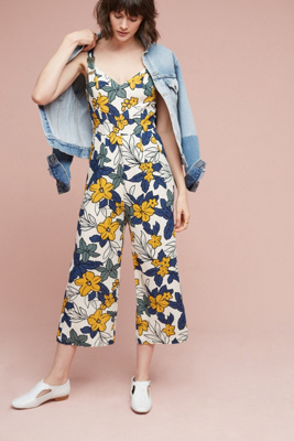 anthropologie floral jumpsuit