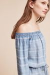 Cloth & Stone Striped Chambray Off-The-Shoulder Romper #2