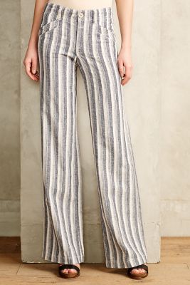 anthropologie striped linen pants