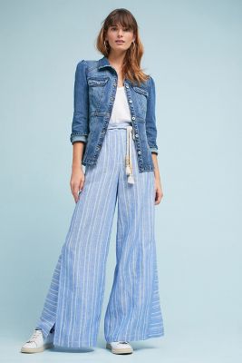 anthropologie striped linen pants