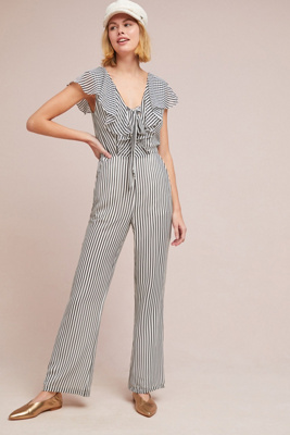 anthropologie striped jumpsuit