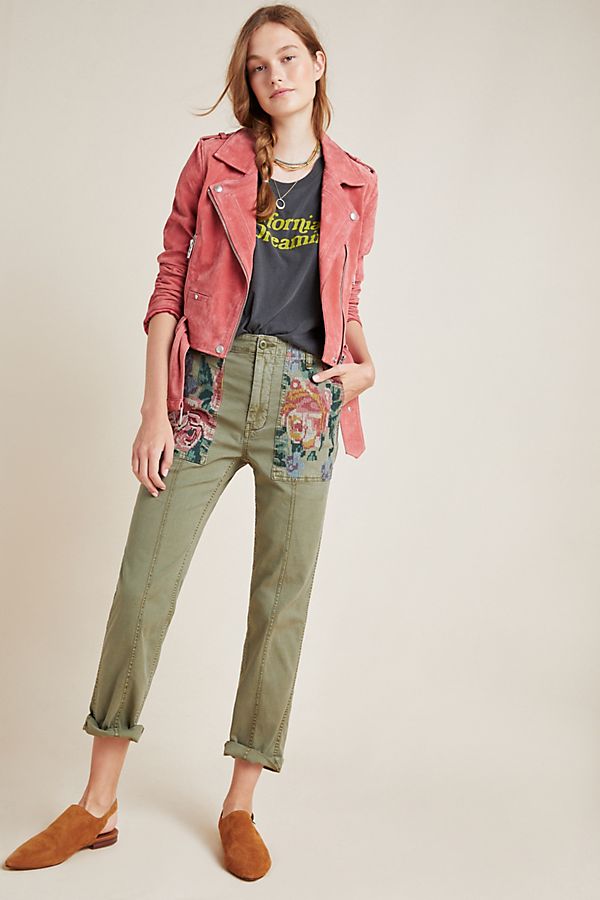 Slide View: 1: Relaxed Embroidered Trousers
