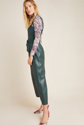 green leather jumpsuit
