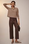 Thumbnail View 1: The Colette Cropped Wide-Leg Trousers by Maeve: Vegan Leather Edition