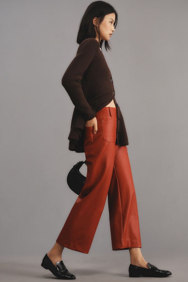 Vista de diapositivas: 5: Maeve The Colette Cropped Vegan Leather Trousers