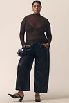 Thumbnail View 5: The Izzie Relaxed Pull-On Barrel Pants by Pilcro: Faux-Leather Edition