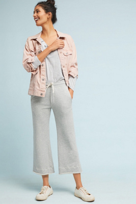 wide leg sweatpants cropped