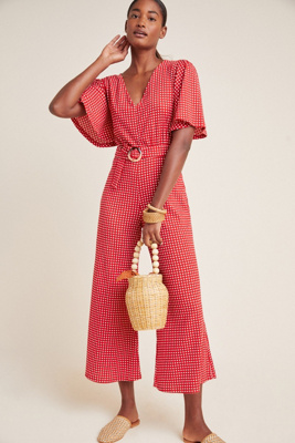 red jumpsuit anthropologie