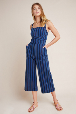 anthropologie gold jumpsuit