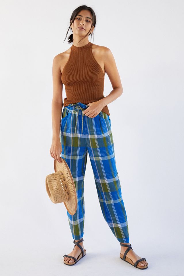 Plaid Tapered Beach Pants Anthropologie