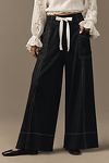 Thumbnail View 2: Maeve Tie-Waist Wide-Leg Pants: Contrast-Stitch Edition