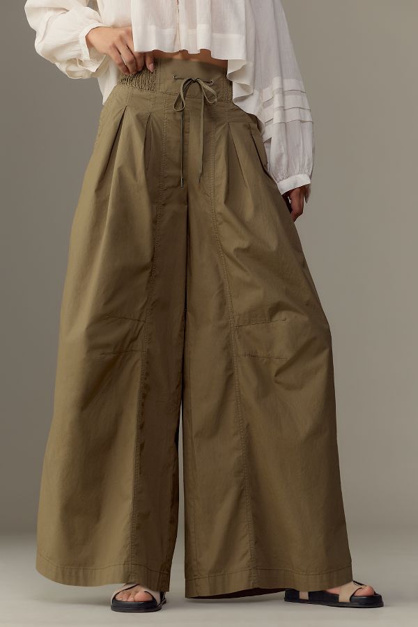 Slide View: 2: By Anthropologie Wide-Leg Parachute Pants