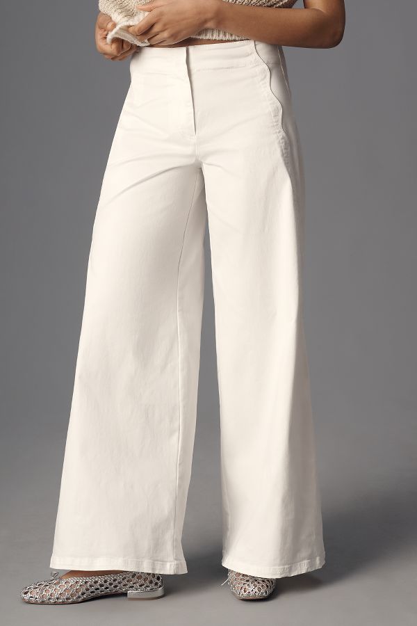 Slide View: 2: Maeve Scallop Wide-Leg Pants