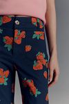 Thumbnail View 4: The Colette Cropped Wide-Leg Trousers by Maeve: Printed Linen Edition