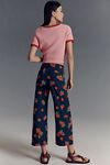 Thumbnail View 2: The Colette Cropped Wide-Leg Trousers by Maeve: Printed Linen Edition