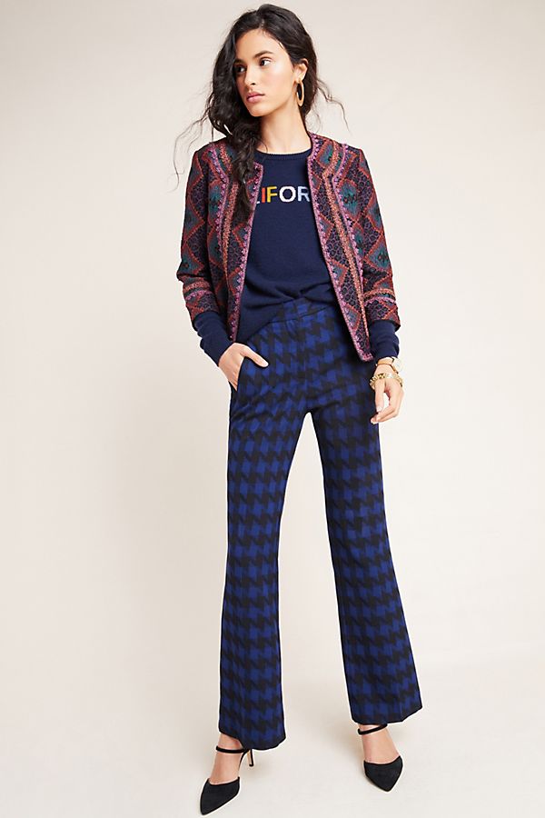 Slide View: 1: Wiley Windowpane Bootcut Trousers