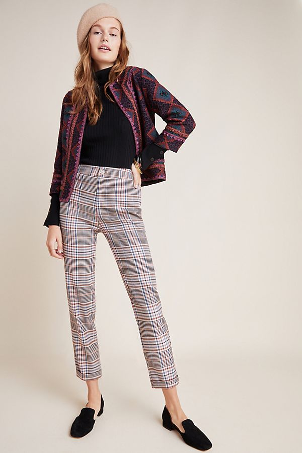 Slide View: 1: Malcolm Plaid Tapered Trousers