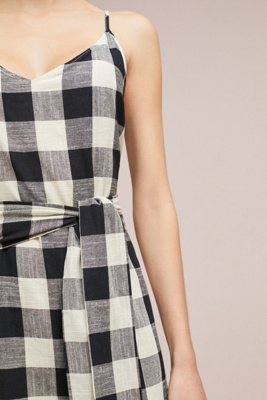 anthropologie gingham jumpsuit