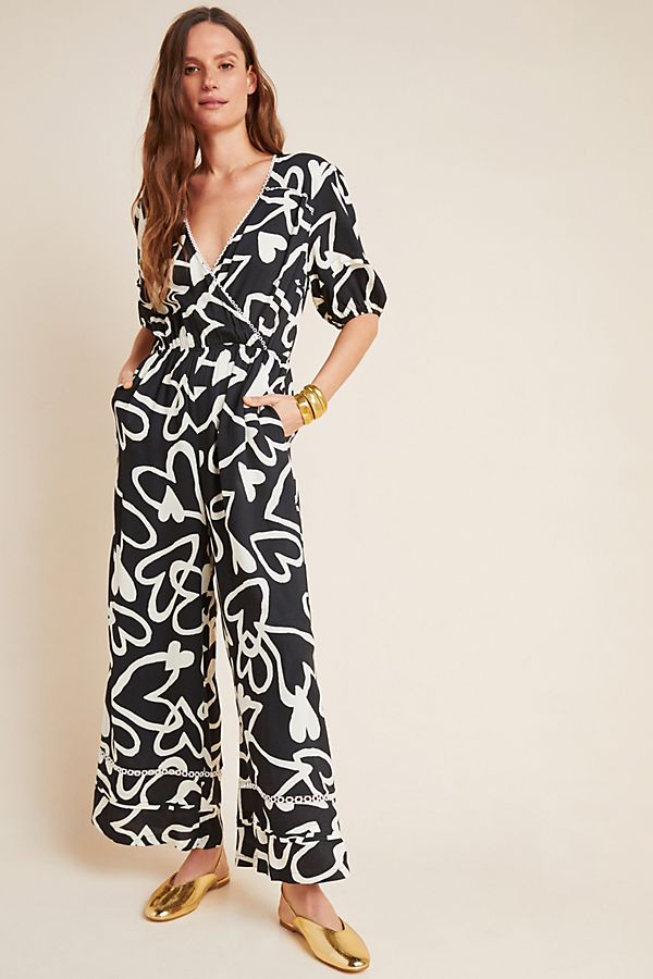 Slide View: 1: Farm Rio Sinead Hearts Jumpsuit